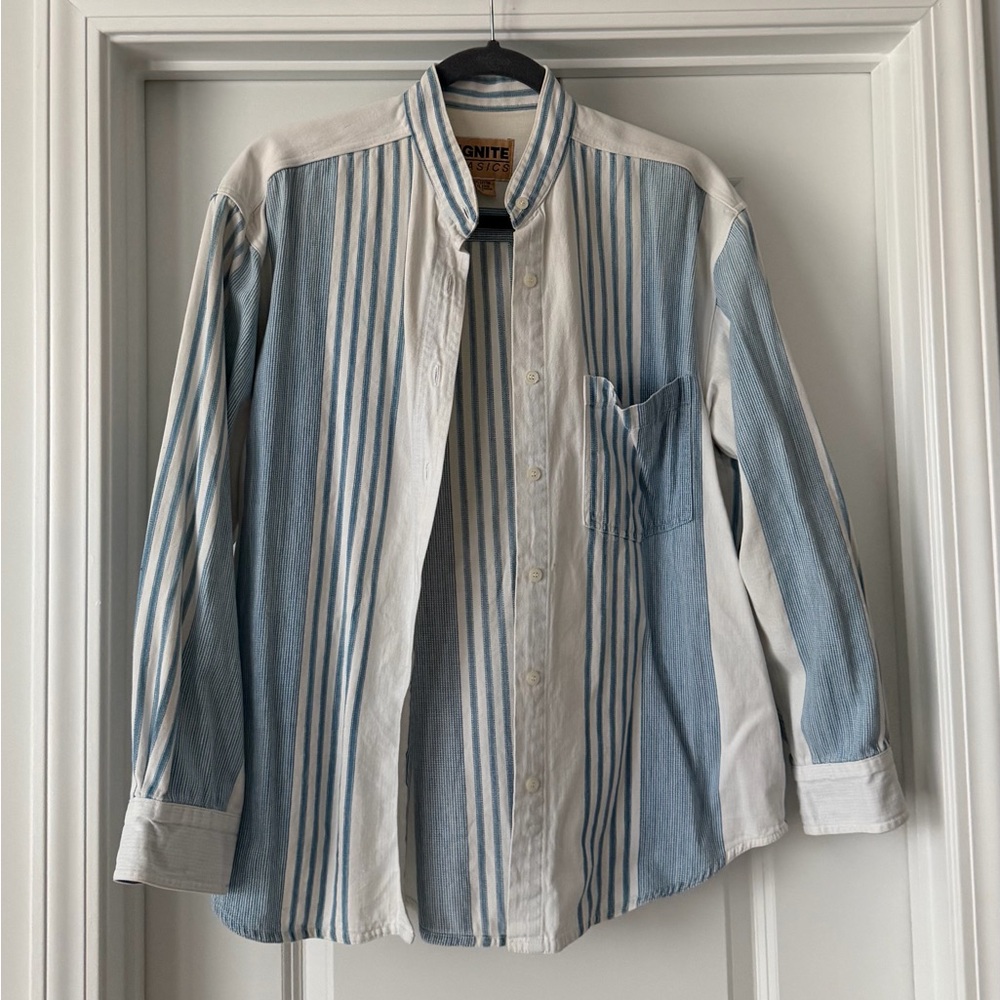 Ignite Basics Vintage Striped Button Down
